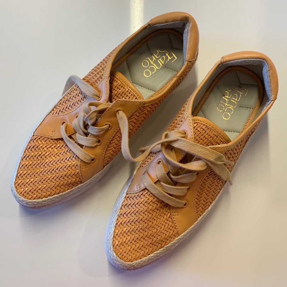 Franco Sarto Women's Woven Tan Espadrille Sneakers